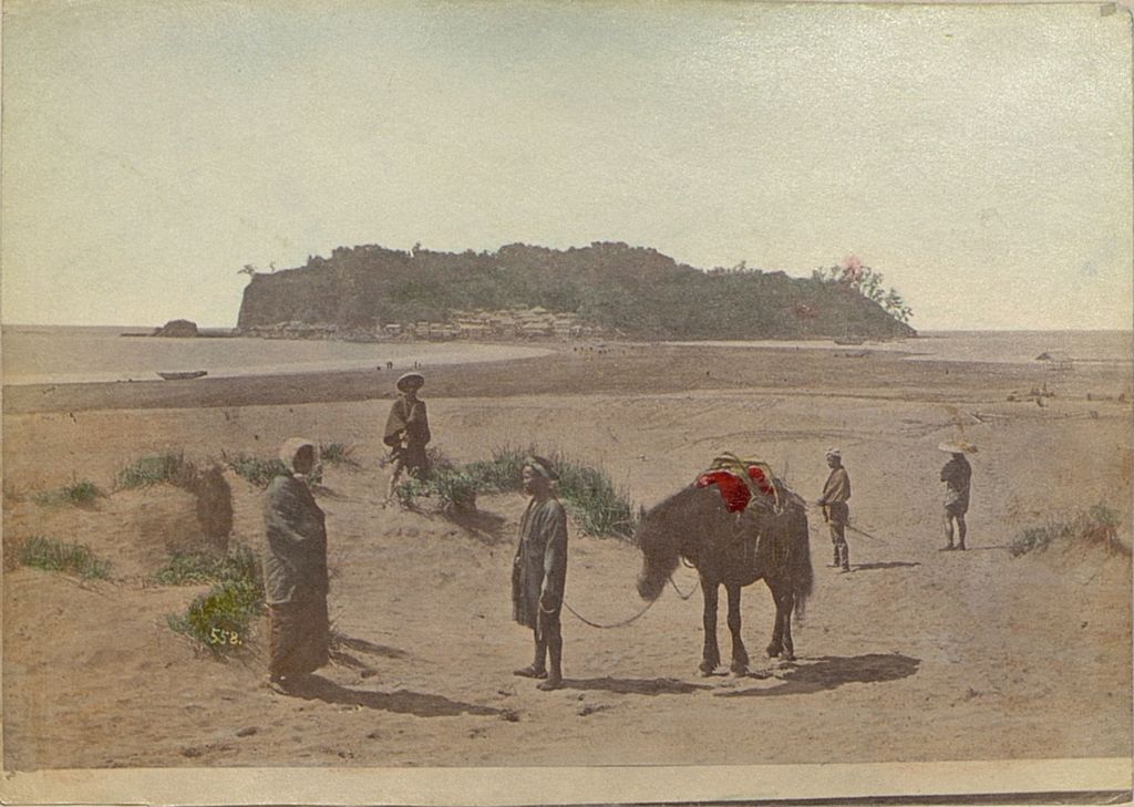 Miniature of A group of travelers on the Japanese coast