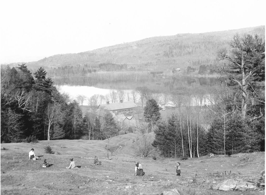 Miniature of Scattered Figures with baskets on Asylum Meadow hillside