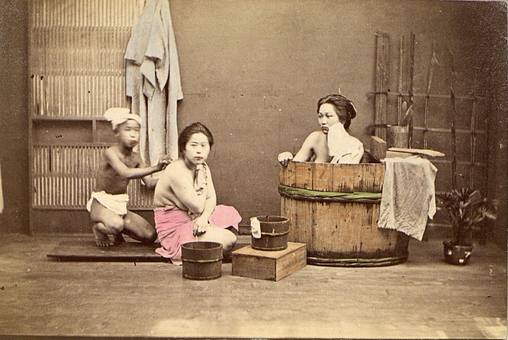 Miniature of Three people bathing