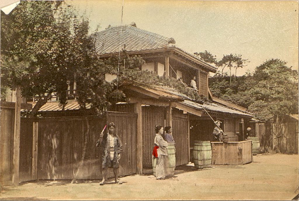 Miniature of Employees outside a tea house