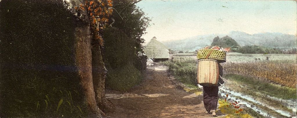 Miniature of Farmer traveling on a country road