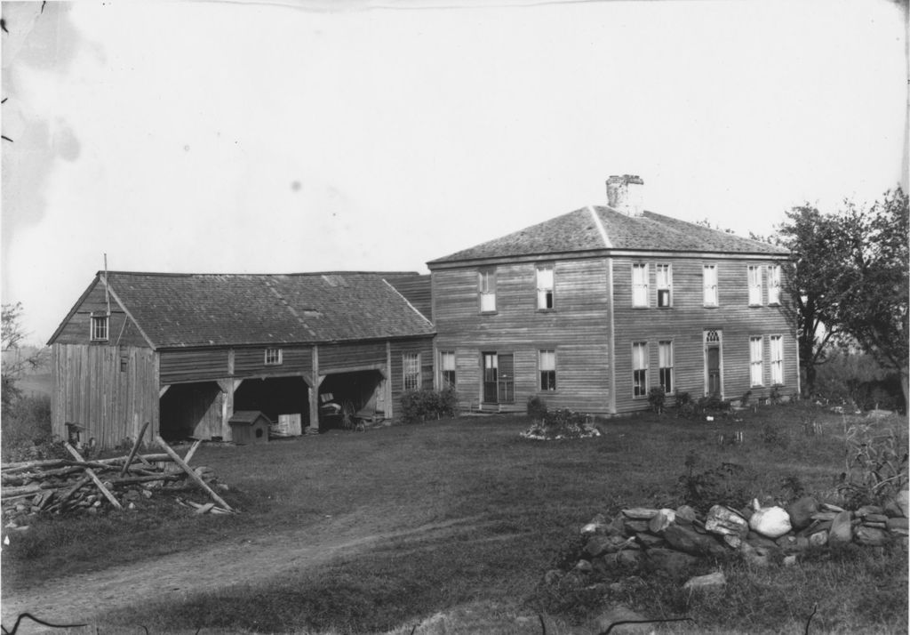 Miniature of Mrs. Marsh's Colonial House, with palladian door and barn in West Dummerston