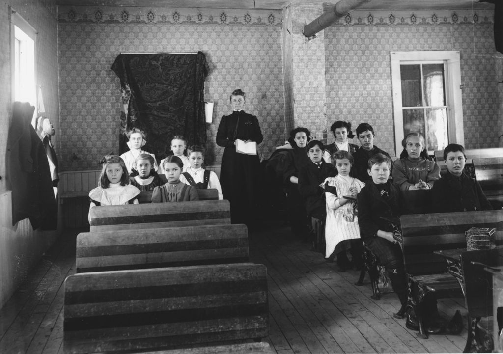 Miniature of West Dummerston School Interior, with Teacher and Students