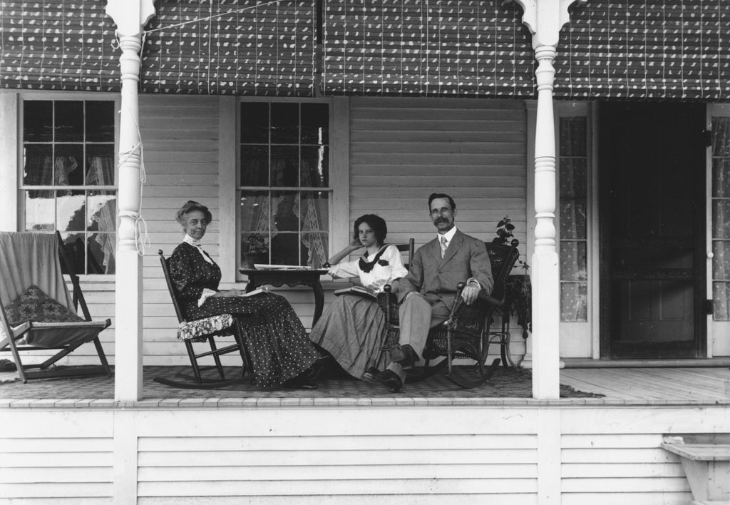 Miniature of Minister's Family on Porch, Jamaica, Vt.