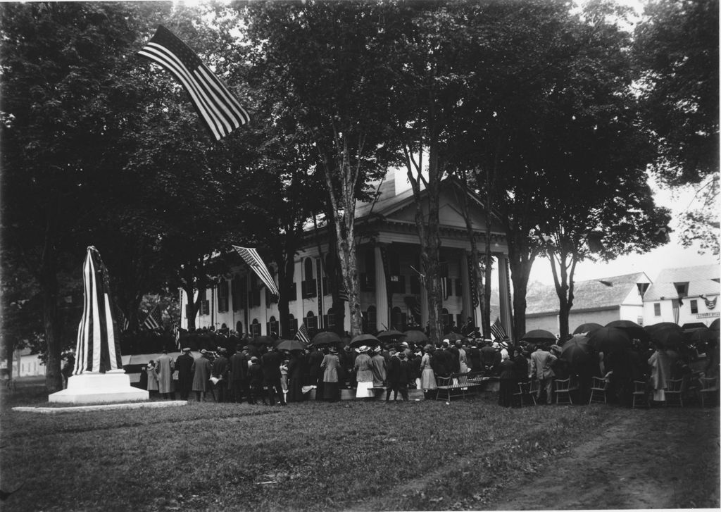 Miniature of Dedication of a Soldiers Monument at Newfance Courthouse, Newfane, Vt.