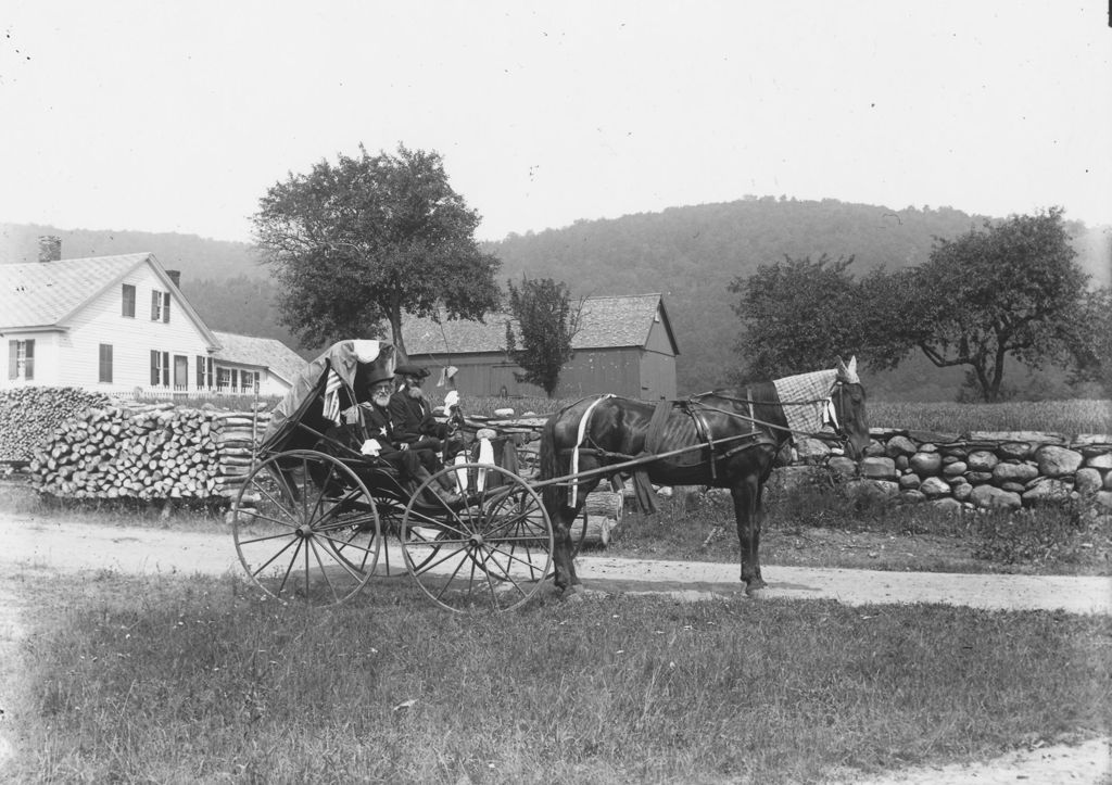 Miniature of Parade Buggy with two men in Costume, Newfane, Vt.