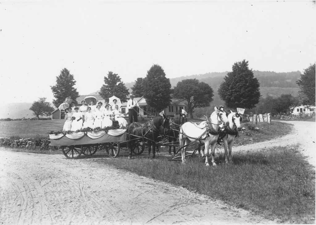 Miniature of Twelve Women on a Parade Wagon, Newfane, Vt.