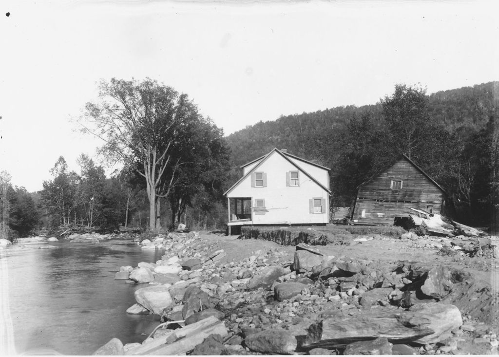 Miniature of River flood damage at John Hagenhauer's house, South Newfane, Vt.