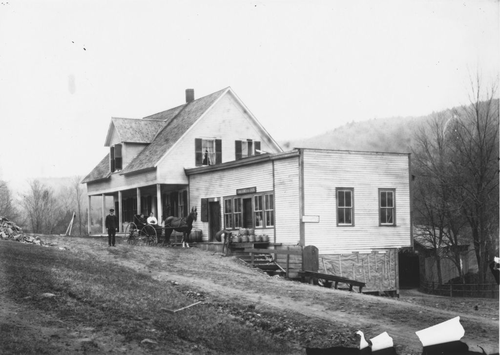 Miniature of People in carriage in front of Brooks Store, South Newfane, Vt.