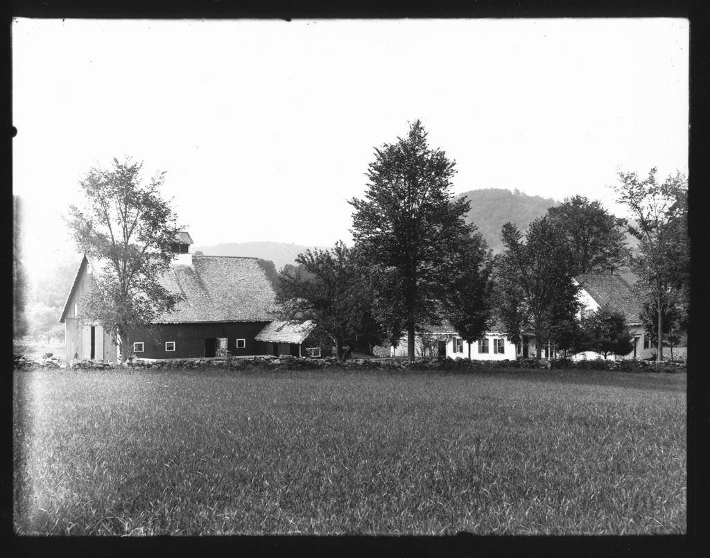 Miniature of House and Barn with stone walls, Newfane, Vt.