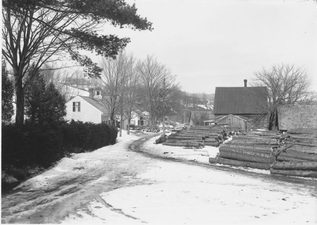 Miniature of Mill with logs in winter, Wardsboro, Vt.