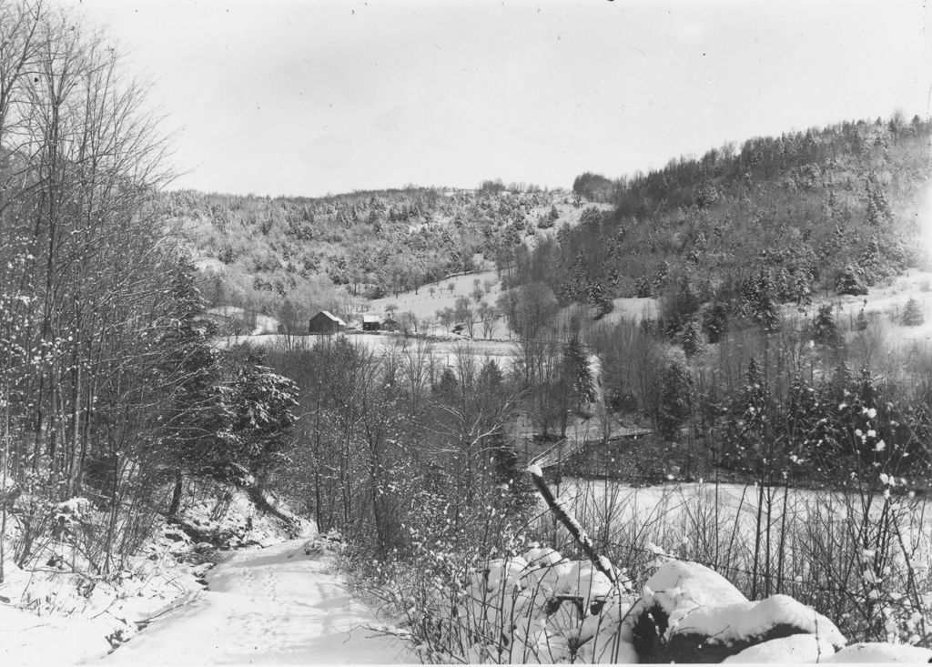 Miniature of Winter scene with house in the hills, Williamsville, Vt.