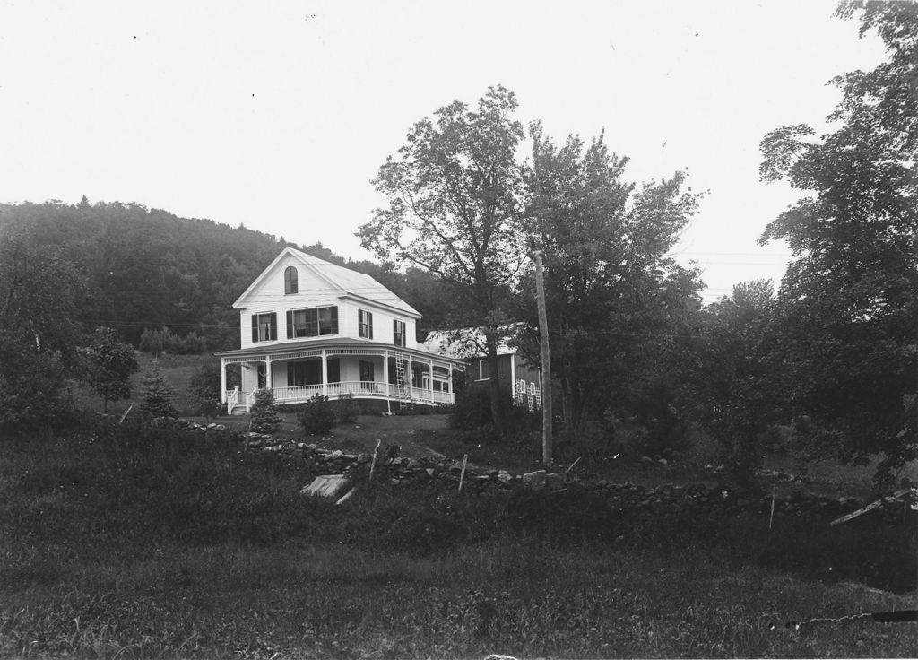 Miniature of Unidentified house on a hill with stone wall, Williamsville, Vt.