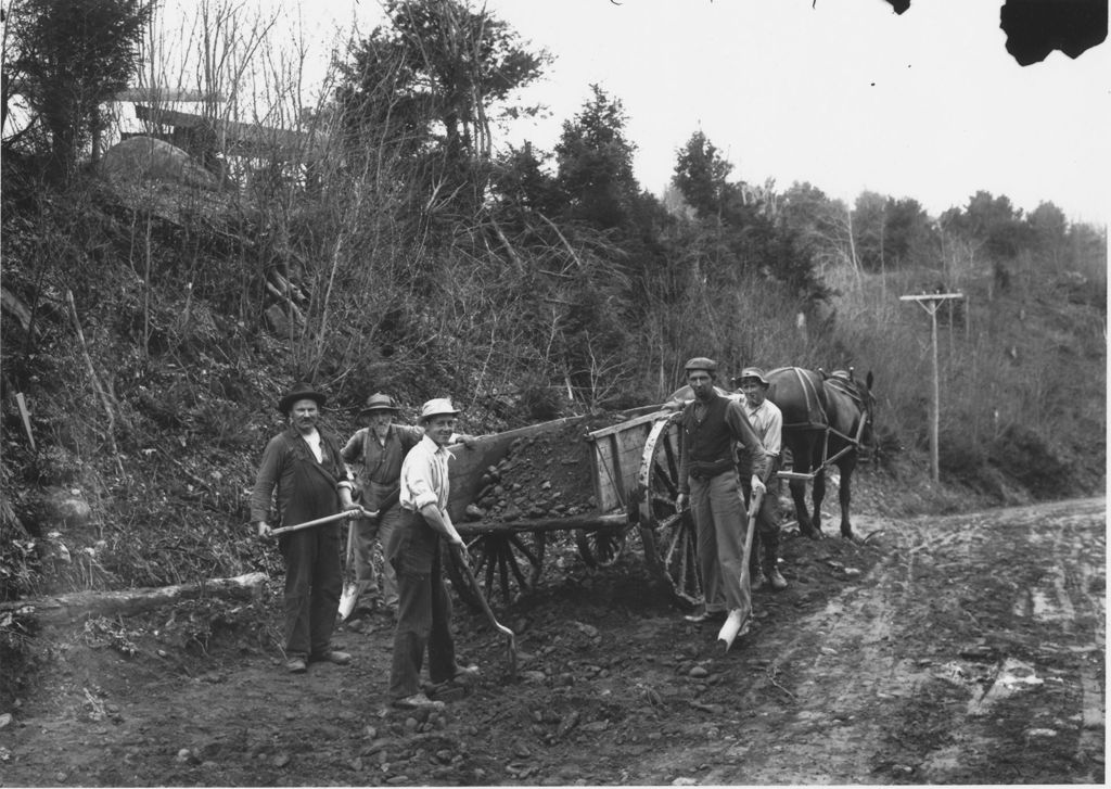 Miniature of Williamsville town road crew with wagon, Williamsville, Vt.