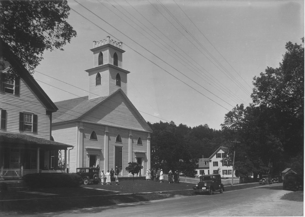 Miniature of Gathering outside of church, Williamsville, Vt.