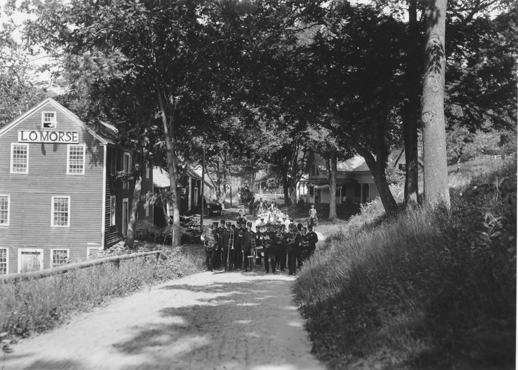 Miniature of Parade band in front of Morse's Store, Williamsville, Vt.