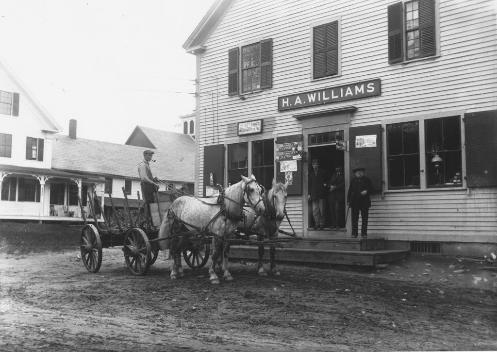 Miniature of H.A.Williams Store with horse and cart out front, Williamsville, Vt.