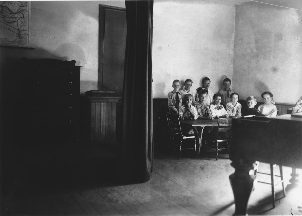 Miniature of Class portrait inside schoolhouse, Williamsville, Vt.