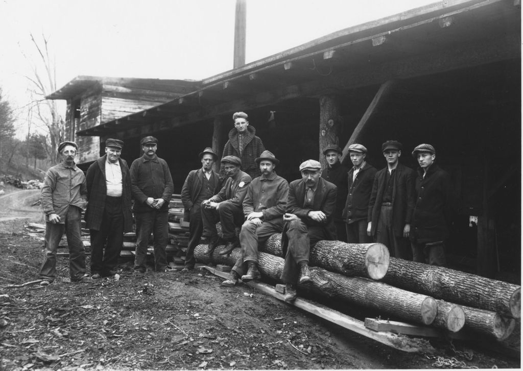 Miniature of Mill Workers at sawmill, Williamsville, Vt.