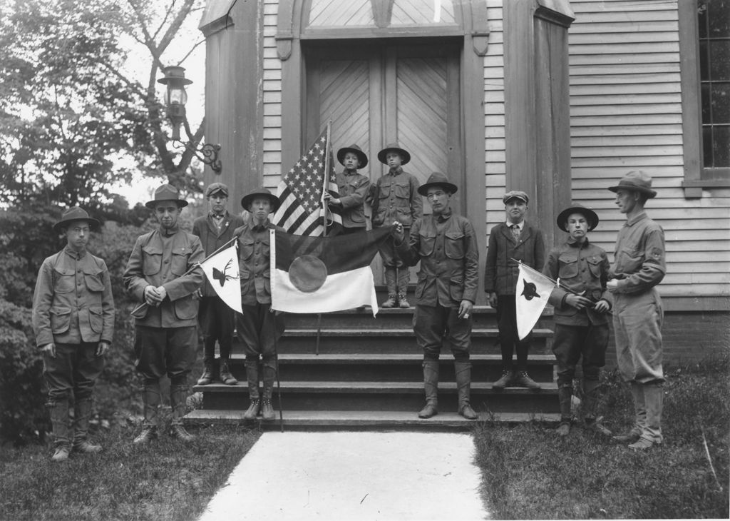 Miniature of Boy scouts on church steps, Williamsville, Vt.