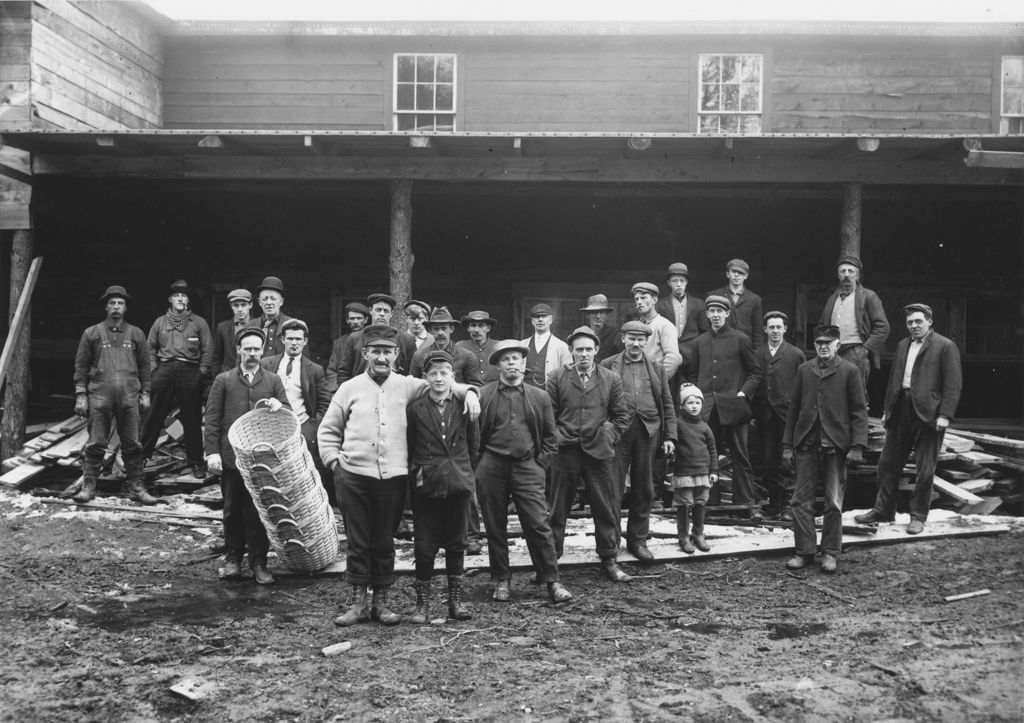 Miniature of Workers in front of basket factory, Williamsville, Vt.