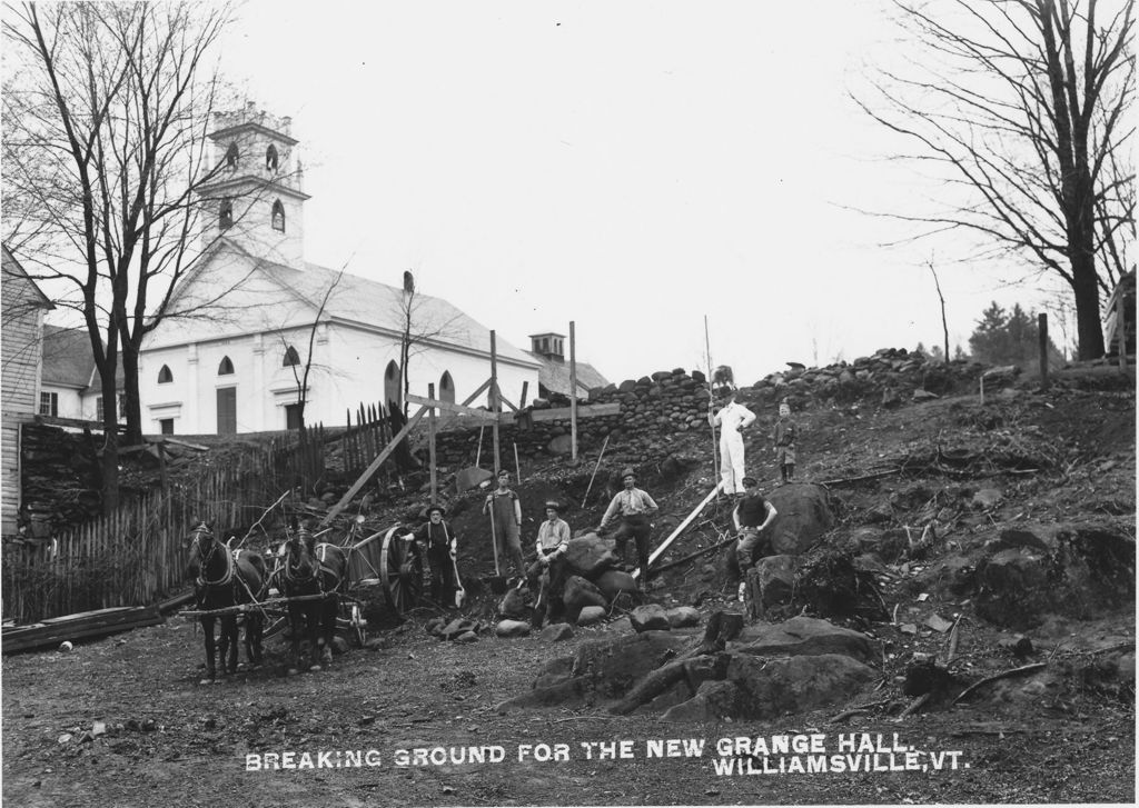 Miniature of Breaking ground for the new grange hall, Williamsville, Vt.