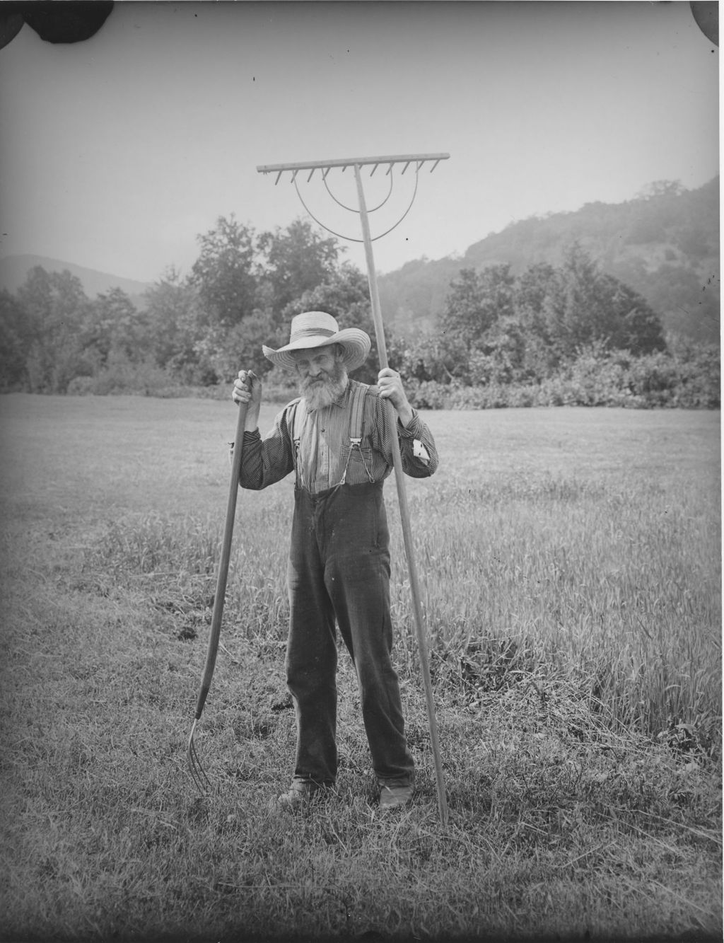 Miniature of Unidentified farmer with rake