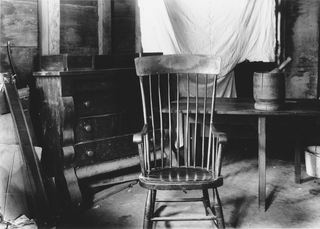 Miniature of M.O. Howe's house interior with rocking chair and bureau, Newfane, Vt.