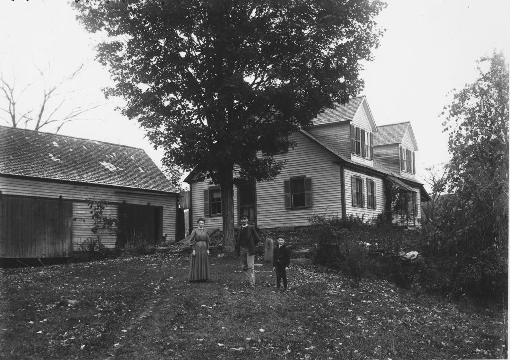 Miniature of Unidentified couple in front of their dwelling