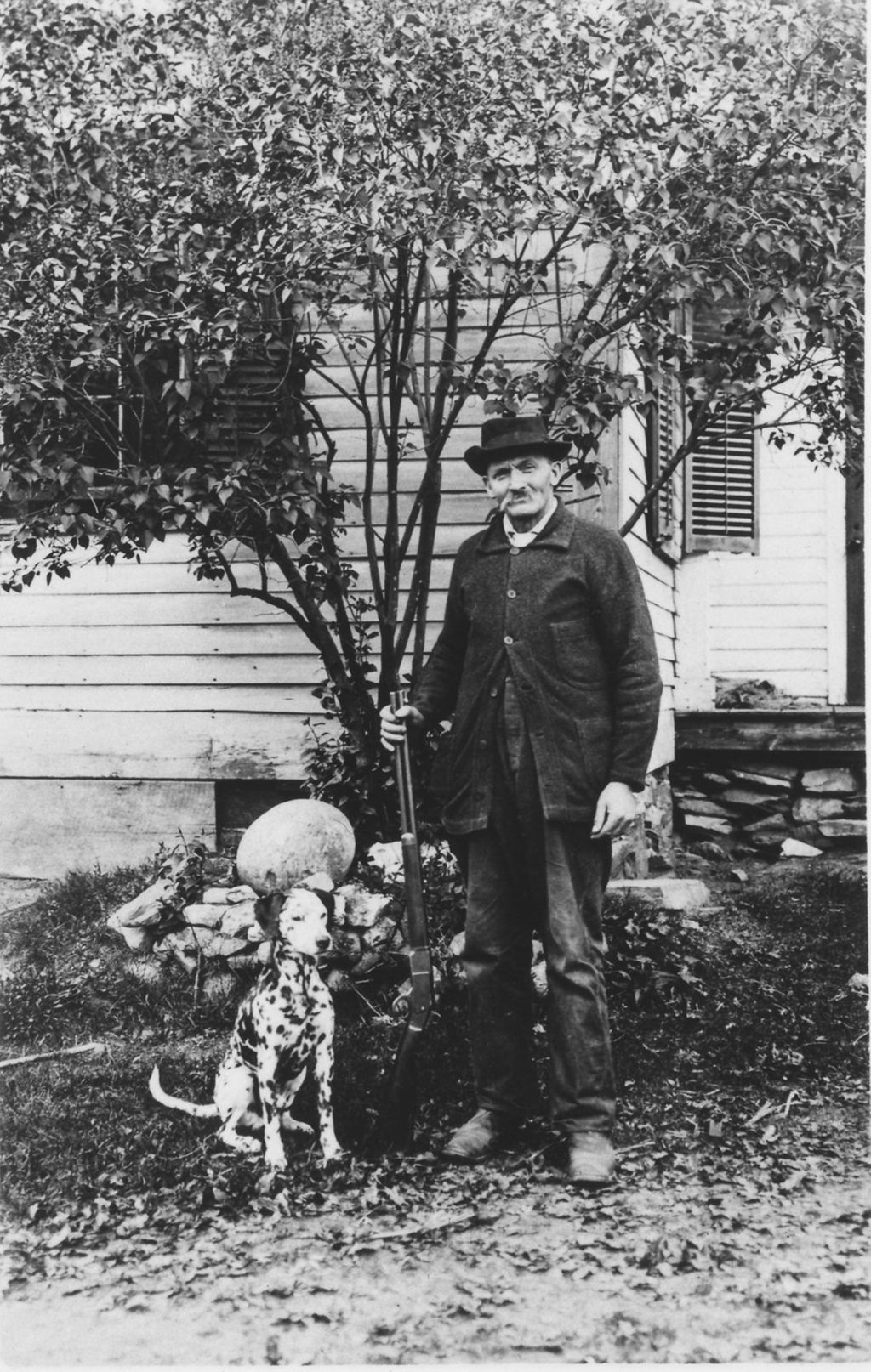 Miniature of James Mundell and his dog, Brookside, Vt.