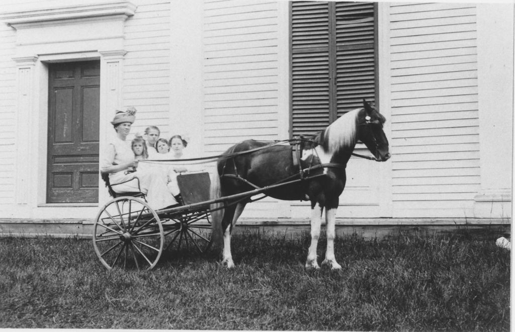 Miniature of Woman and four girls in a horse and buggy, Williamsville, Vt.