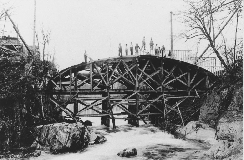 Miniature of Building wooden form for arch bridge, Williamsville, Vt.