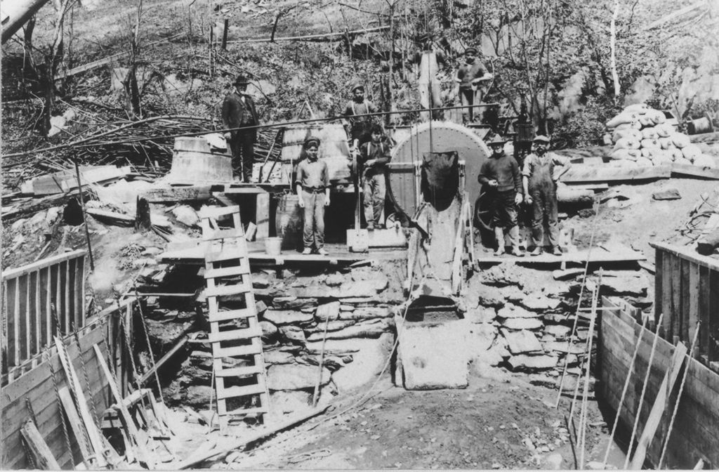 Miniature of Paving crew and machinery for arch bridge, Williamsville, Vt.