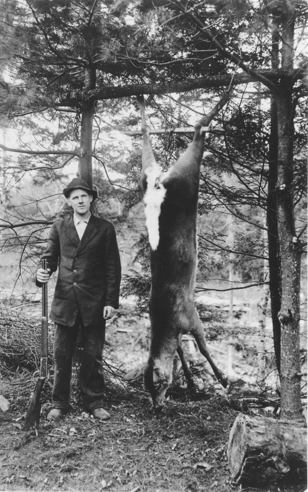 Miniature of Ashton Timson with hanging deer, Williamsville, Vt.