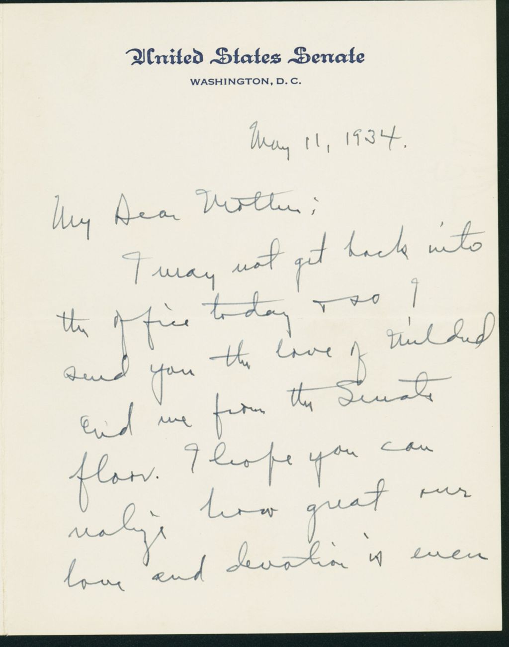 Miniature of Letter to Mrs. C.G. (Ann) Austin, May 11, 1934