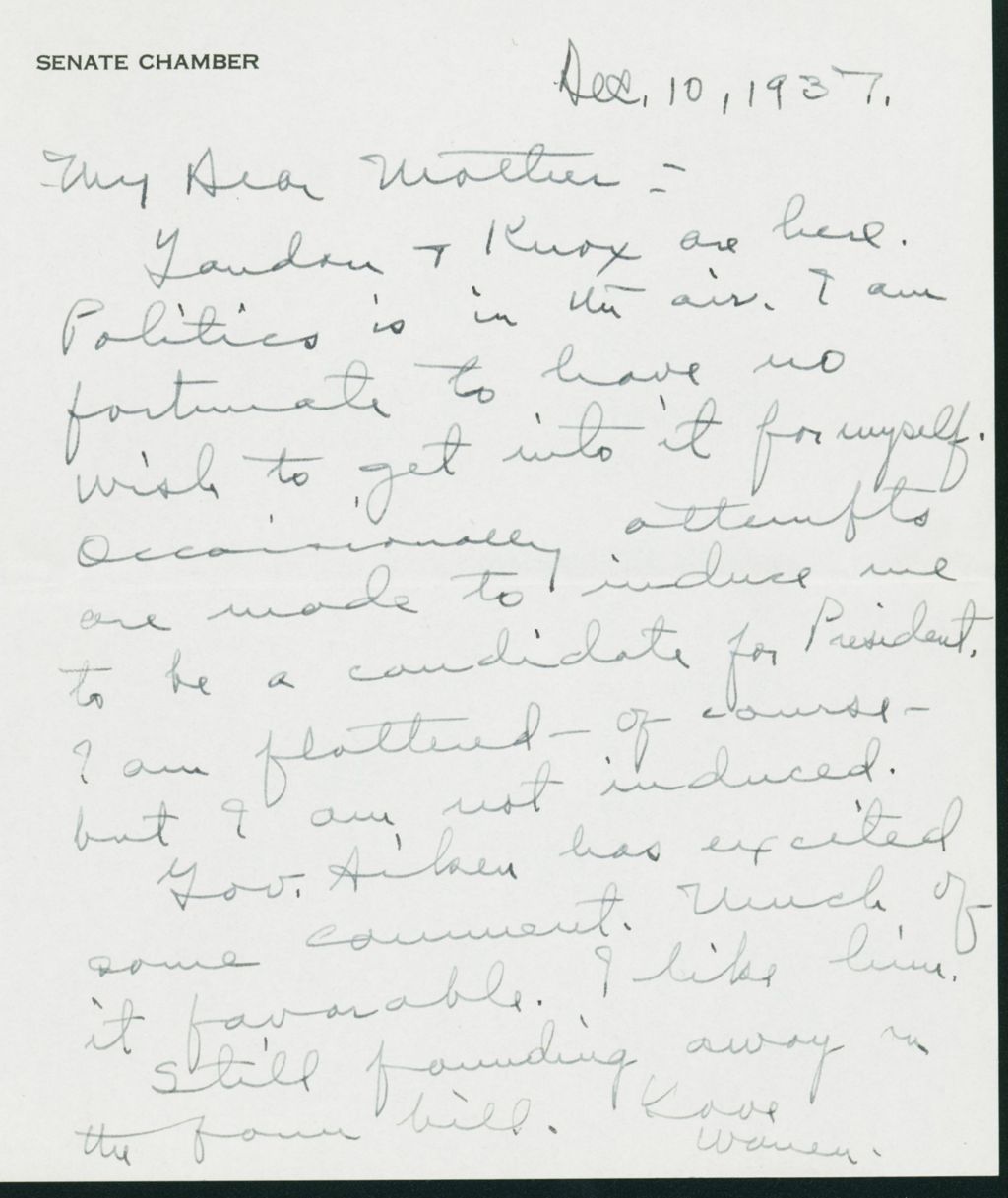 Miniature of Letter to Mrs. C.G. (Ann) Austin, December 10, 1937