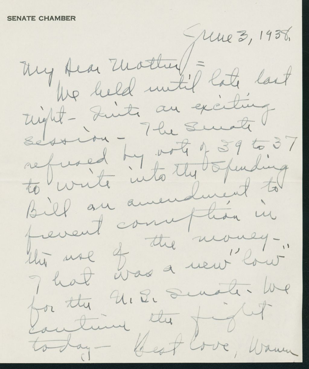 Miniature of Letter to Mrs. C.G. (Ann) Austin, June 3, 1938