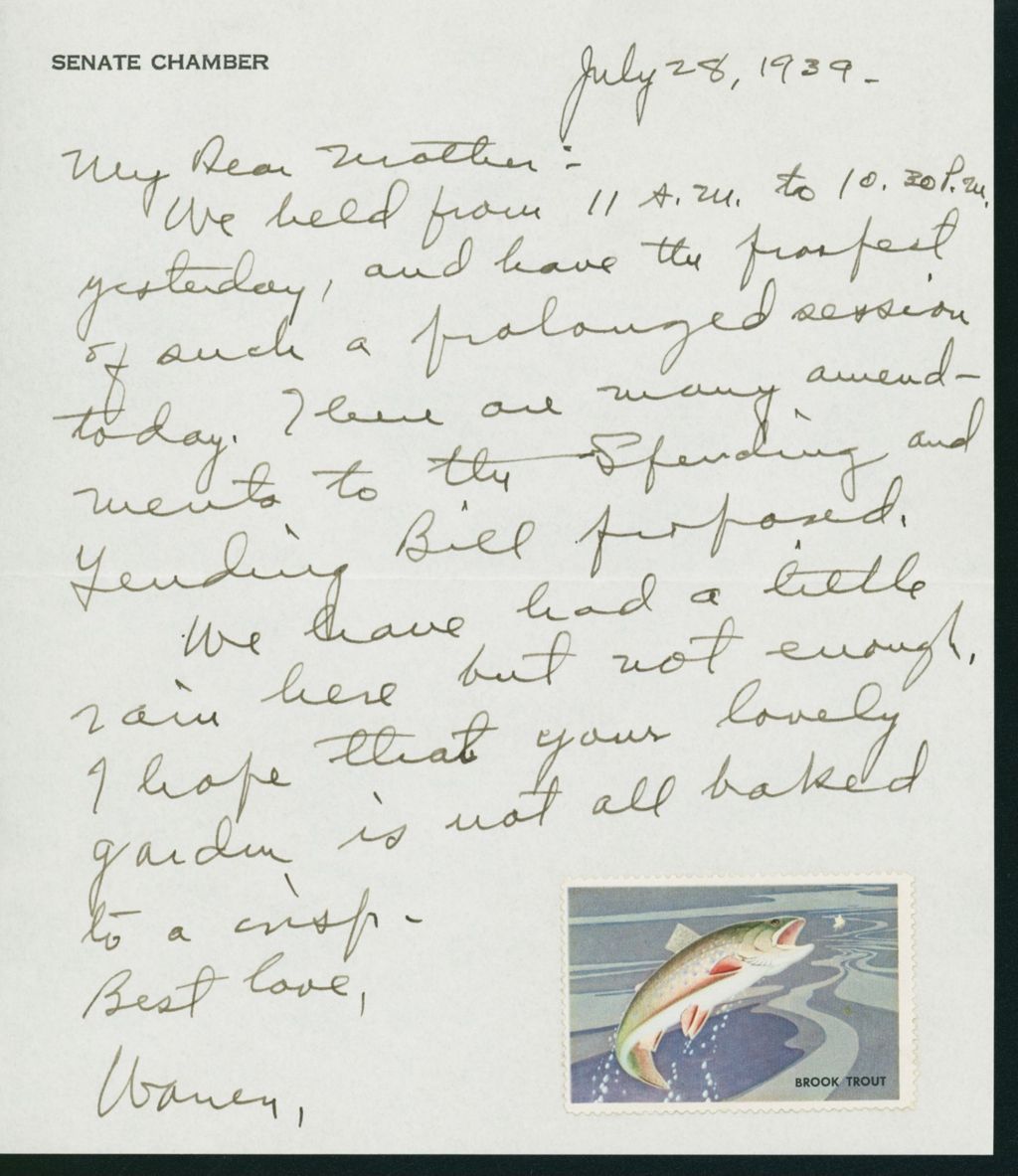 Miniature of Letter to Mrs. C.G. (Ann) Austin, July 28, 1939