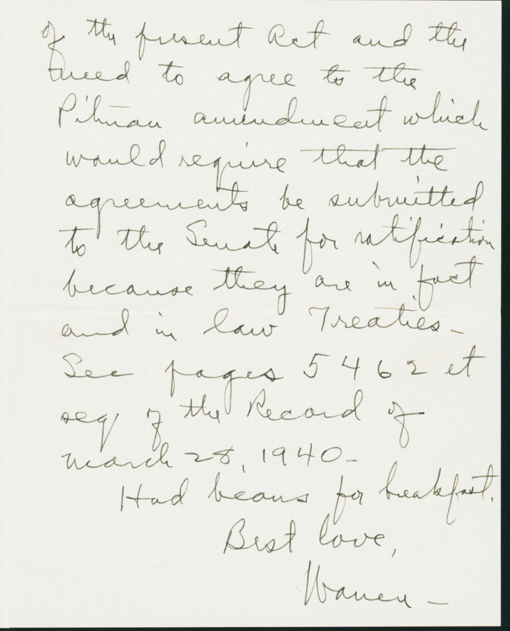 Miniature of Letter to Mrs. C.G. (Ann) Austin, March 29, 1940