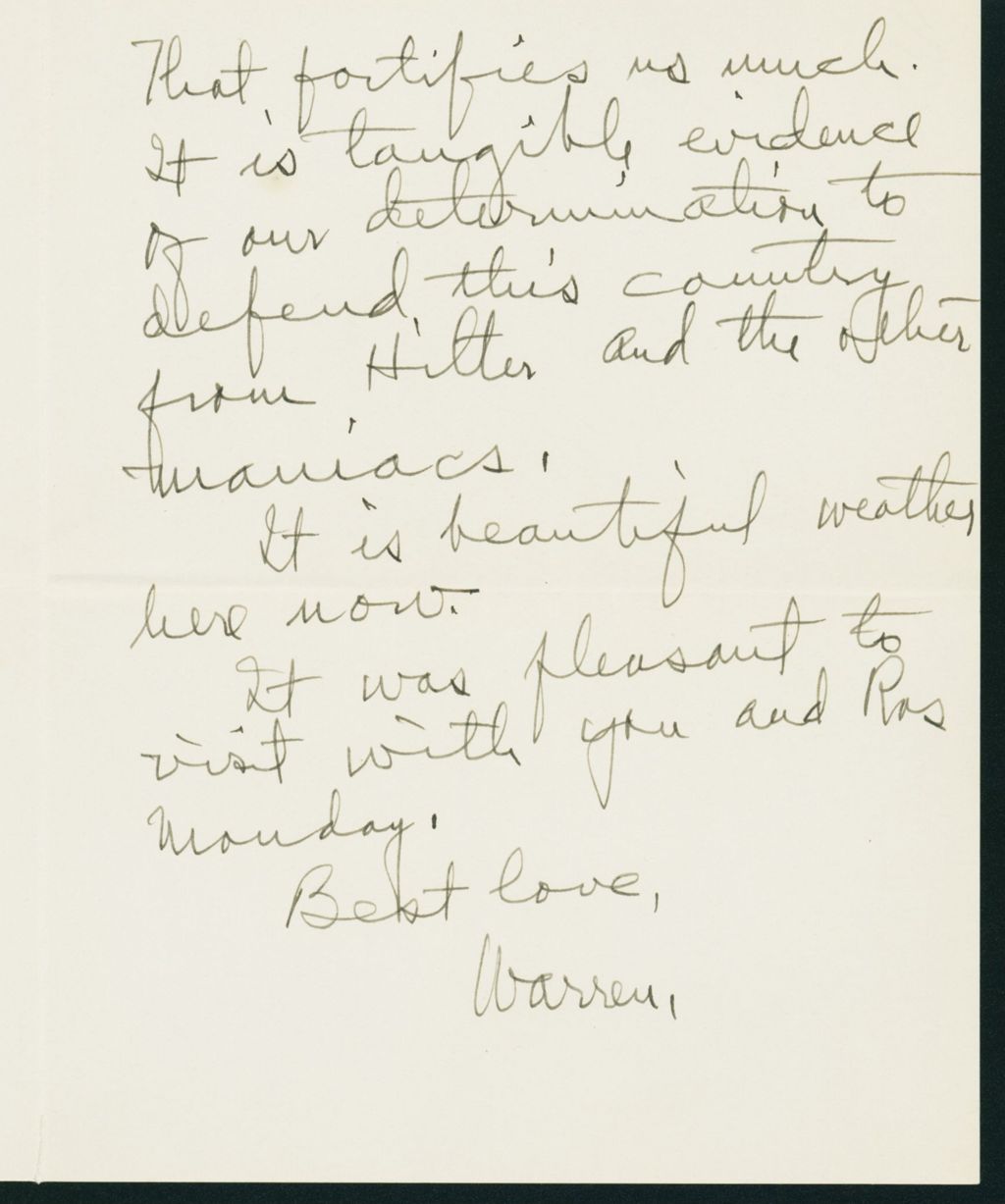 Miniature of Letter to Mrs. C.G. (Ann) Austin, September 4, 1940