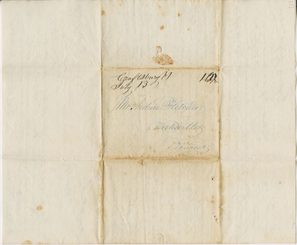 Miniature of George and Martha Sprague to Andrew and Ruth Fletcher\, Mary Pratt\, and Lydia Colton\, 1843 July 2 and July 8