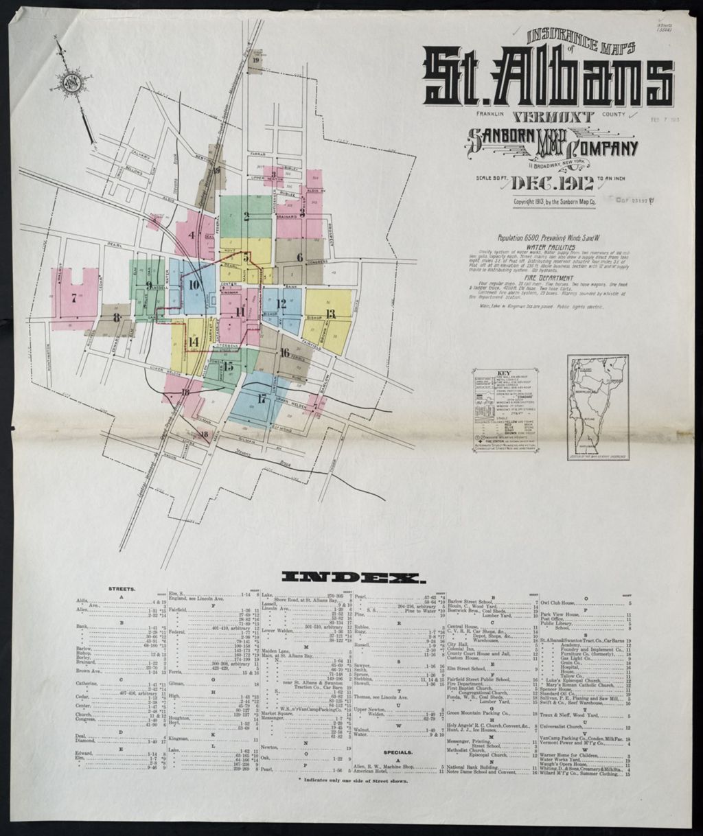 Miniature of Saint Albans 1912, Index