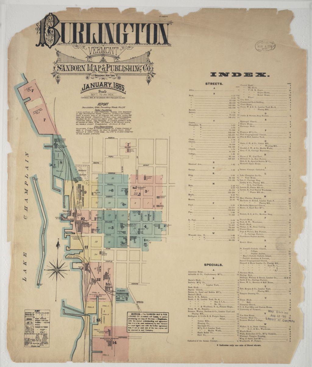 Miniature of Burlington 1885, index