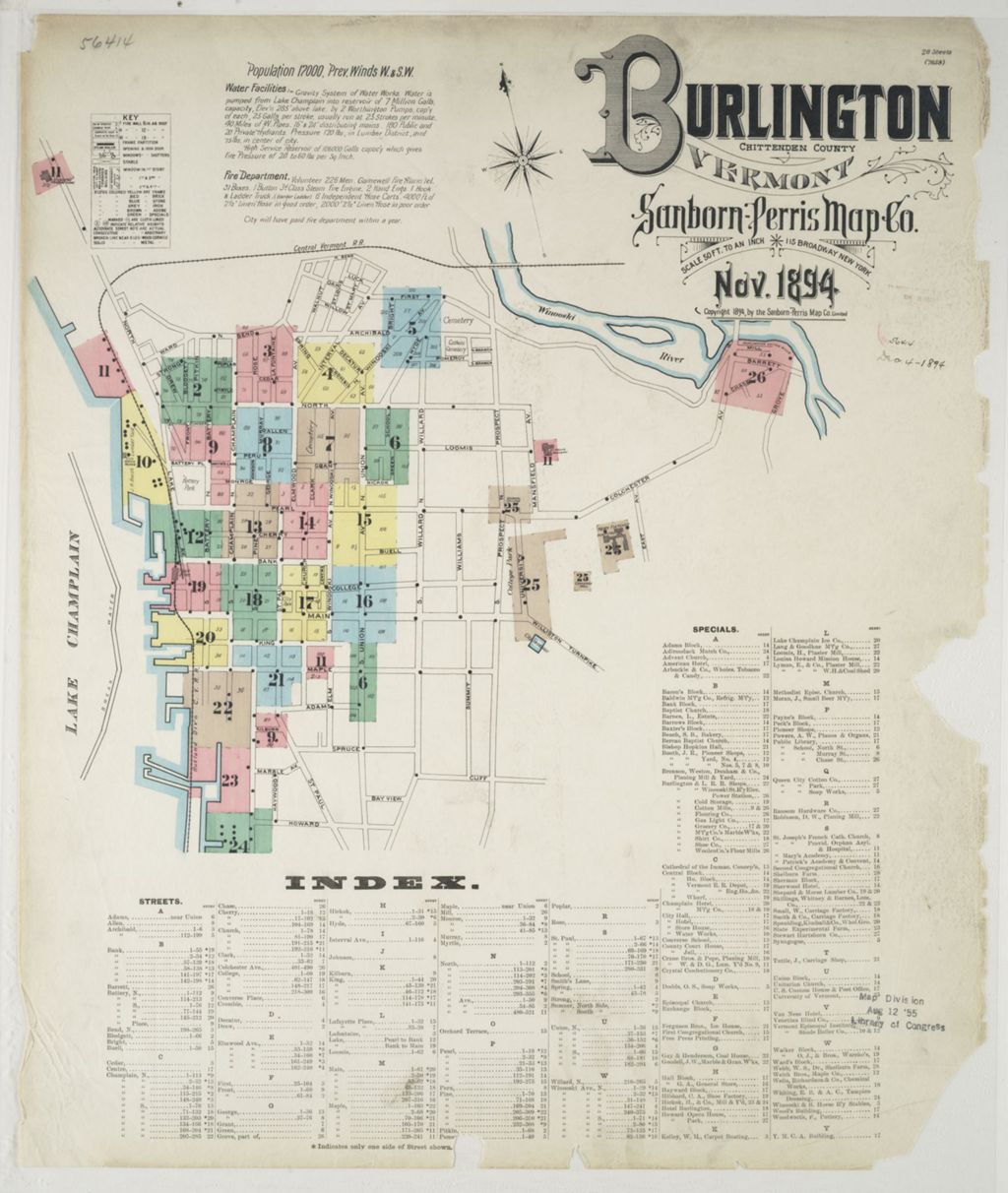 Miniature of Burlington 1894, index